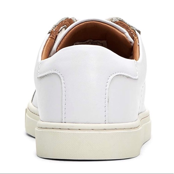 FRYE White Moto Biker Lace Sneaker Zipper Shoes - Picture 5 of 7